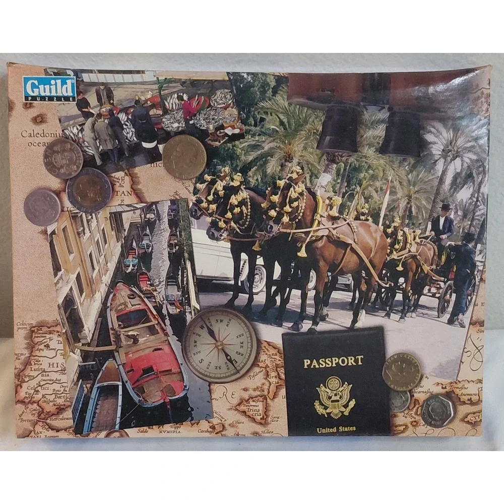 Vintage Guild Passport Travel Theme 500 Piece Jigsaw Puzzle New Sealed 1997